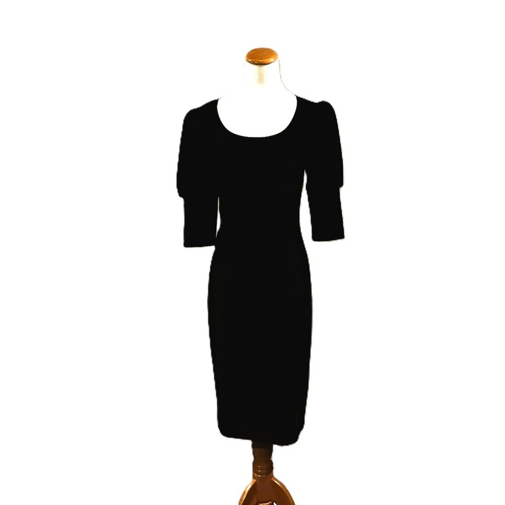 Timeless Joseph Ribkoff Fitted Black Dress with 3/4 Sleeve Size 10